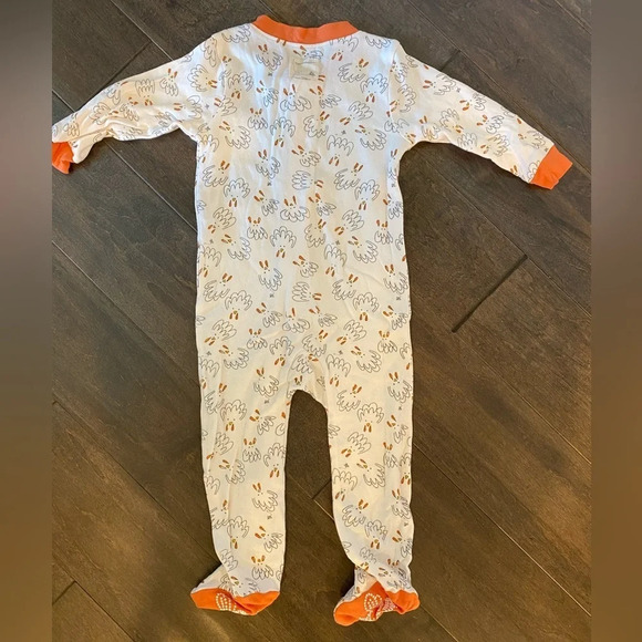 Burt’s Bees Baby Pajamas Thanksgiving Fall Turkey 6-9 M EUC - Picture 2 of 4